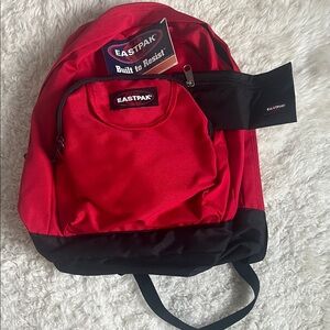 NWT - Eastpak Bold Red and Black Backpack #gift
